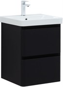 AQUANET Тумба с раковиной Эмбер 60 2 ящ. цв.черный матовый (раковина Luxury) AQUANET-332495