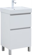 AQUANET Тумба под раковину Вега 50 напольная белый глянец AQUANET-362545