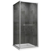 ABBER Schwarzer Diamant Душевой уголок квадратный двери раздвижные размер 90x90 см, профиль - хром / стекло - прозрачное AG0A090