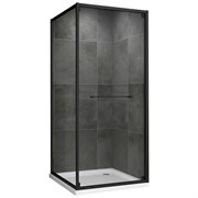 ABBER Schwarzer Diamant Душевой уголок квадратный двери раздвижные размер 90x90 см, профиль - черный / стекло - прозрачное AG0A090B