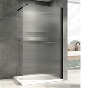 ABBER Immer Offen Душевая перегородка профиль - черный / стекло - рифленое ширина 100 см AG61101R8