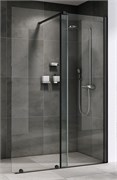 ABBER Komfort Душевая перегородка профиль - черный / стекло - прозрачное ширина 100 см AG09100B