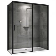 ABBER Komfort Душевой уголок прямоугольный двери раздвижные размер 150x100 см, профиль - черный / стекло - прозрачное AG93150B-S102B