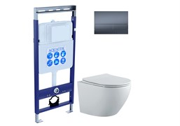 AQUATEK SET ЕВРОПА-MW (рама INS-0000010 + клавиша KDI-0000054 + унитаз ЕВРОПА AQ1901-MW с тонким сиденьем soft-close) SET AQUATEK ЕВРОПА-MW