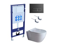AQUATEK SET ПОЛАРИС (рама Standard INS-0000012+унитаз ПОЛАРИС AQ0700-01 с тонким сиденьем soft-close+ крепеж KKI-0000002 +панель KDI-0000065) SET AQUATEK ПОЛАРИС-01-065 4в1