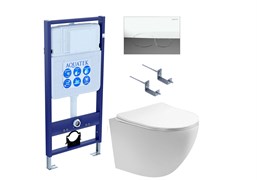 AQUATEK SET ЕВРОПА T-17-KDI72 (рама INS-0000017 +клавиша KDI-0000072 +крепеж KKI-0000002 +унитаз ЕВРОПА AQ1900T-00 с тонким сиденьем sc) SET AQUATEK ЕВРОПА T-17-KDI72