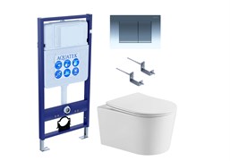 AQUATEK SET ОБЕРОН T KDI10 (рама Standard INS-0000012 с клавишей KDI-0000010 и крепежом KKI-0000002 +унитаз ОБЕРОН AQ1365T-00 с сиденьем sc) SET AQUATEK ОБЕРОН T KDI10