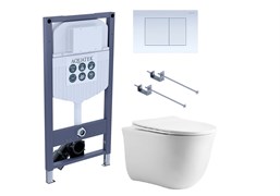 AQUATEK SET КЛАССИК cm-INS23-009 4в1 (рама INS-0000023 +крепеж KKI-0000001 +кнопка KDI-0000009 +унитаз AQ1112-00 с крышкой sc) SET КЛАССИК cm-INS23-009 4в1