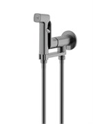 AQUATEK Alpha Комплект для гигиенического душа встроенный (смеситель + гигиеническая лейка + шланг), оружейная сталь AQ1919BGM