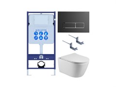 AQUATEK SET БЕТТА-065 4в1 (рама Standard INS-0000012+ крепеж KKI-0000002+клавиша KDI-0000065+унитаз БЕТТА AQ1253W-00 с тонким сиденьем sc) SET AQUATEK БЕТТА-065 4в1