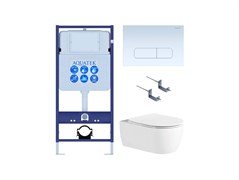 AQUATEK Set ЕВРОПА New-013/012 (рама INS-0000012 +крепление KKI-0000002 +кнопка KDI-0000013 +унитаз AQ1106L-00 +тонкое сиденье с механизмом) Set AQUATEK ЕВРОПА New-013/012