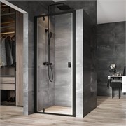 RAVAK Душевые двери поворотные NDOP1-90 профиль черный, прозрачное стекло Transparent 03O70300Z1