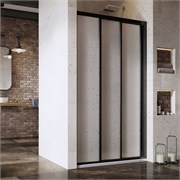 RAVAK Душевые двери раздвижные ASDP3-100 198 профиль черный, витраж из полистирола Pearl 00VA03R211
