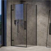 RAVAK COSD1-90 черный + Транспарент Душевые двери распашные X0VV70300Z1