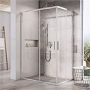 RAVAK Blix Slim Душевой уголок квадратный размер 100x100 см двери раздвижные, профиль - блестящий / стекло - прозрачное X1XMA0C00Z1