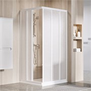 RAVAK Supernova Душевой уголок квадратный размер 90x90 см двери раздвижные, профиль - белый / стекло - полистирол 15V701R211