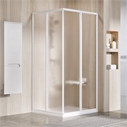 RAVAK Supernova Душевой уголок квадратный размер 80x80 см двери раздвижные, профиль - белый / стекло - матовое 14V401O2ZG