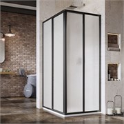 RAVAK Supernova Душевой уголок квадратный размер 80x80 см двери раздвижные, профиль - черный / стекло - полистирол 14V403O211