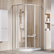 RAVAK Supernova Душевой уголок четверть круга размер 90x90 см двери раздвижные, профиль - сатин / стекло - прозрачное 3117OU02Z1