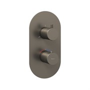 RAVAK Смеситель скрытого монтажа термостатический Espirit ES 067.20GB.O3.RB07C, с переключателем ванна/душ, для R-box, брашированный графит X070326
