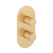 RAVAK Смеситель скрытого монтажа термостатический Espirit ES 067.60RGB.O3.RB07C, с переключателем ванна/душ, для R-box, брашированное розовое золото X070363