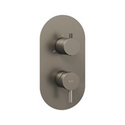 RAVAK Смеситель скрытого монтажа Espirit ES 068.20GB.O3.RB07F, с переключателем ванна/душ,  для R-box, брашированный графит X070320