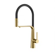 WONZON &amp; WOGHAND Смеситель для кухни с гибким изливом и подключением фильтра , Брашированное золото (WW-8020293-BG) WW-8020293-BG