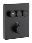 WONZON &amp; WOGHAND Панель встраиваемого термостатического смесителя на 3 потребителя , Черный матовый (WW-INF323A-MB) WW-INF323A-MB