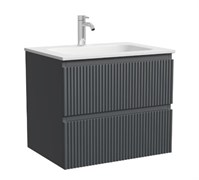 SANCOS Тумба подвесная Сноб Р (Snob R) 590х445х500, c двумя ящиками оснащенными доводчиками, темный антрацит матовый, арт.SNR60MDH SNR60MDH
