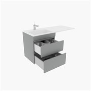 STYLE LINE Тумба подвесная "Даллас 115" Люкс Плюс серая с раковиной Даллас 1150*480 левый СС-00002620