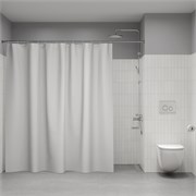 IDDIS P02PE24i11, Штора для ванной, 200x240 см, полиэтилен (PE), белый, ID P02PE24i11