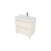 STYLE LINE Тумба напольная "Бергамо мини 80" (2 ящ.) Люкс Плюс антискрейтч карамель с раковиной Каре Люкс МИНИ 800х350 СС-00002533