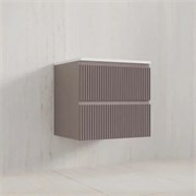 STYLE LINE Тумба подвесная "Марокко 60" ЭМАЛЬ СОУЛ/ЛАЙН 2 ящика PLUS тауп темный ЛС-00002474