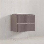 STYLE LINE Тумба подвесная "Марокко 70" ЭМАЛЬ СОУЛ/ЛАЙН 2 ящика PLUS тауп темный ЛС-00002478
