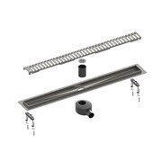 TIMO Душевой лоток Drain System 800 с вставкой "lines", черное золото (DS230108/18) DS230108/18