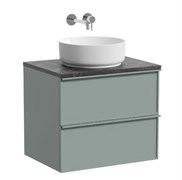 SANCOS Тумба под столешницу Вельта (Velta) VL60GG 60x45x50 напольная, два ящика оснащенные доводчиками скрытого монтажа с системой плавного закрытия (Soft close), серо-зелёный VL60GG