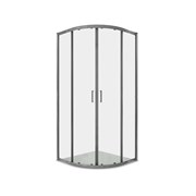 AQUATEK Душевой уголок 1/4 круга, двери раздвижные, 200x90x90 см, профиль оружейная сталь, стекло прозрачное, закаленное AQ.RO.090.1GM