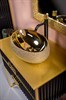 ARMADIART Тумба MONACO 80см  h74см  черная глянец +  золото   под раковину чашу ARMADIART-867-080-BG