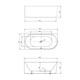 VINCEA Ванна акриловая VBT-402-1500L, 1500*750*580, цвет белый, левая, слив-перелив в комплекте, хром VBT-402-1500L