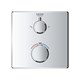 GROHE 24079000 Grohtherm Термостатический смеситель для душа с переключателем на 2 положения верхний-ручной душ, квадратная розетка, хром - фото 143739