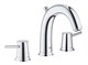 GROHE 20470000 BauClassic Смеситель для раковины двухвентильный, на 3 отверстия, монтаж на раковину, хром - фото 145187