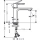 HANSGROHE 72517000 Rebris S смеситель для раковины 110 - фото 147324