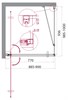 BELBAGNO Marmi Душевой уголок прямоугольный, размер 90х100 см, двери распашные, стекло 8 мм - фото 180515