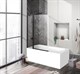 BELBAGNO Uno Шторка на ванну, размер 100 см, двери распашные, стекло 5 мм - фото 183096