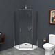 BELBAGNO Uno-195 Душевой уголок пятиугольный, размер 90х90 см, двери раздвижные, стекло 5 мм - фото 183308