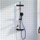DAMIXA Merkur Душевая система с ванно-душевым смесителем-полкой, цвет черный - фото 184831