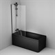 AM.PM W90BS-080-140BT Gem шторка на борт ванны 80х140, фиксированная, черный, стекло прозрачное - фото 185853