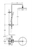 CEZARES Eco Душевая стойка с термостатическим смесителем для душа, с ручным и верхним душем, цвет хром - фото 189565