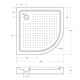 CEZARES Акриловый поддон TRAY-A-R-100-550-15-W0 полукруглый, размер 100х100 см, высота 15 см, цвет белый TRAY-A-R-100-550-15-W0 - фото 192895