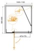 CEZARES Slider Душевой уголок прямоугольный двери распашные, профиль - хром / стекло - серое, размер 100х100 см, стекло 8 мм - фото 193495